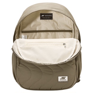 斯凯奇男女款双肩背包舒适运动灰胡桃色大容量多口袋收纳旅行背包