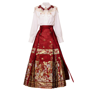 红色马面裙套装2025新款改良汉服小个子订婚新娘结婚敬酒服婚服女