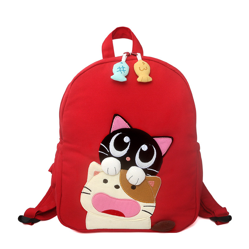 Kine猫女棉布休闲个性小双肩包