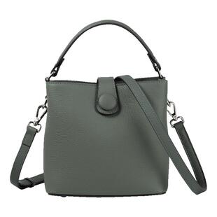 高档头层牛皮手提小包包水桶包女百搭2026新款真皮简约单肩斜挎包