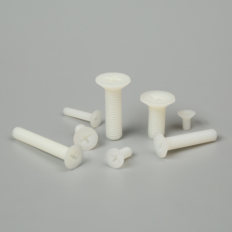 M3-M8尼龙十字沉头螺丝绝缘升级丝平头螺栓绝缘塑胶平头机螺钉