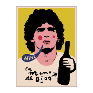 酒吧 手绘风格装饰画 网红酒馆小众海报 可粘贴墙贴挂画芯 有框画