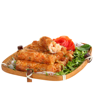 嘉福虾仁卷腐皮卷油炸点心福建冷冻食品油炸小吃零食300g营养早餐