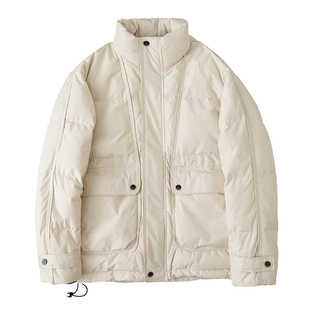 撤柜立领羽绒服男士冬季白鸭绒保暖防风防寒上衣休闲纯色男装外套