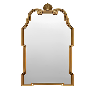 法式复古高级化妆镜轻奢led智能浴室镜欧式宫廷风壁炉玄关装饰镜