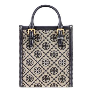 【自营】Tory Burch/汤丽柏琦编织提花配皮女士手提斜挎托特包