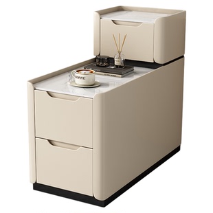 沙发边柜侧边柜轻奢岩板边几客厅家用角几简约现代茶水储物柜超窄