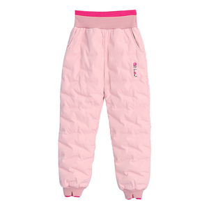 2023新款儿童羽绒裤女童外穿冬季加厚裤子白鸭绒高腰中大童保暖裤