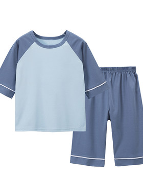 夏季男女童薄款七分袖家居服套装