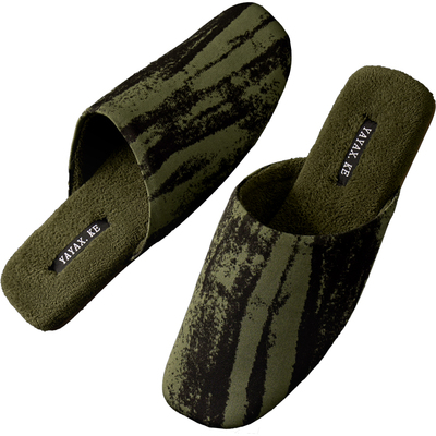 水墨国风时尚女秋冬季居家用情侣毛绒保暖轻奢风地板静音棉拖鞋男