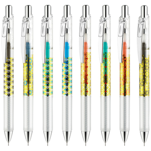 官方旗舰店 日本Pentel派通和柄限定中性笔BLN75TL和风花纹七宝麻叶纹青海波限定款速干透明杆按动式0.5mm