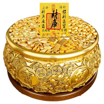聚宝盆招财聚财摆件纯铜八方来财黄铜元宝生财招财进宝店铺开业礼