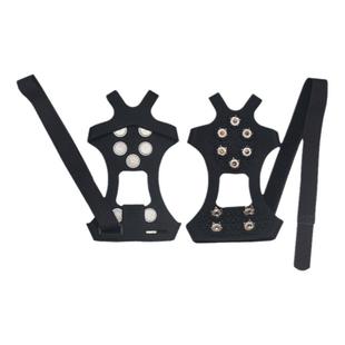 绑带冰爪防滑鞋套成人爬山雪地冰爪儿童冰雪冰路面防摔鞋底钉10齿