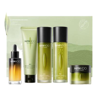 韩后茶a肽茶酵类视黄醇弹嫩淡纹精华水乳套装液面霜抗皱紧致保湿