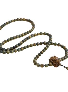 纯然男绿檀民族风龙手串