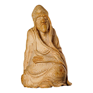 艺竹情竹刻竹根雕长眉罗汉名师纯手工雕刻一物一拍文玩玉竹摆件把