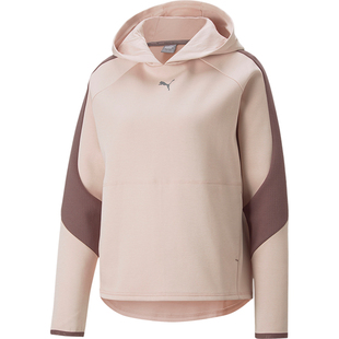 Puma/彪马2024新款女士拼接休闲时尚连帽运动套头卫衣