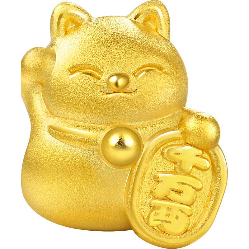 周生生黄金招财猫转运珠足金串珠