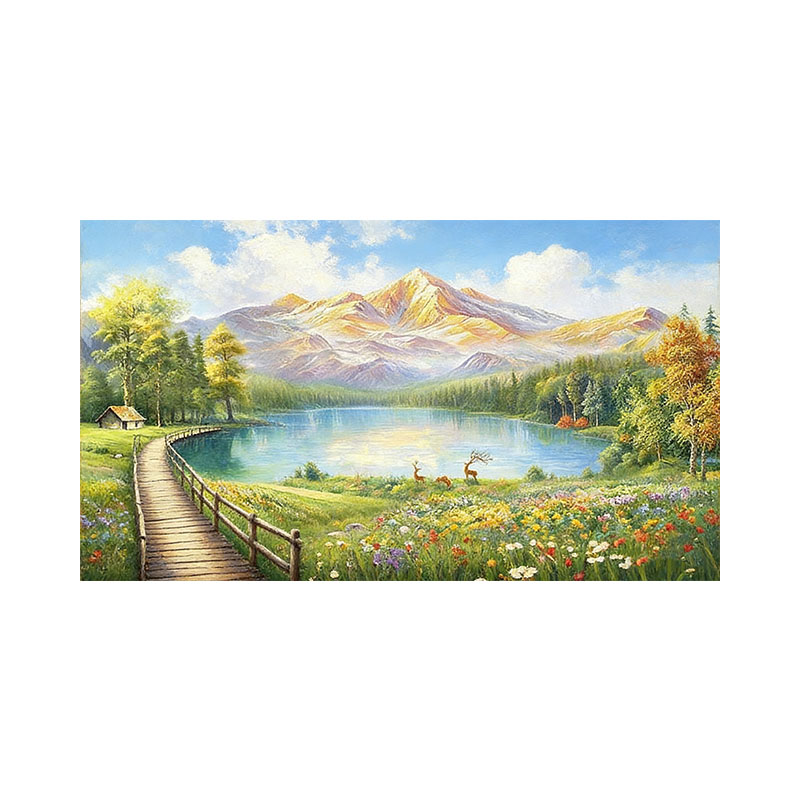 大芬村手绘聚宝盆山水油画