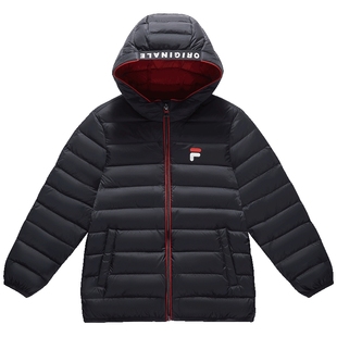 FILA斐乐儿童轻薄羽绒服2025秋季新款连帽外套男女童宝宝保暖冬装