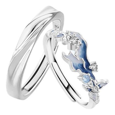 VIVIWELL余生是你925银鱼尾对戒