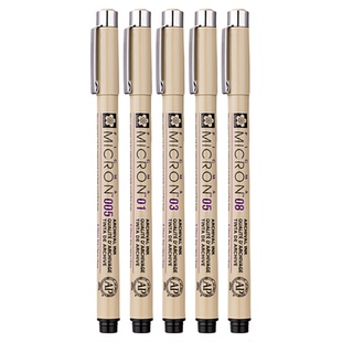 樱花樱花牌勾线笔针管笔美术专用防水樱花手绘防水套装简笔速写绘图手绘水彩绘漫画建筑设计针管笔樱花