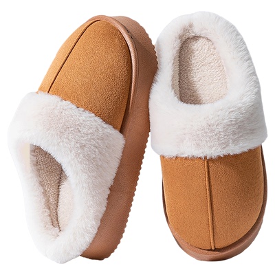 七色纺保暖棉拖鞋女2025冬季新款室内家居加绒防滑包头棉拖男外穿