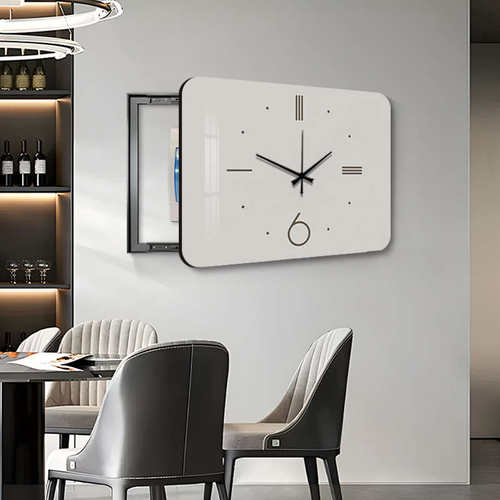 极简电表箱装饰画带钟表高级感配电箱遮挡时钟挂画电闸盒开关壁画