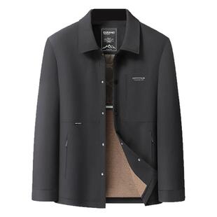 大码加绒行政夹克棉服男宽松保暖外套冬季肥佬加大号休闲商务棉衣