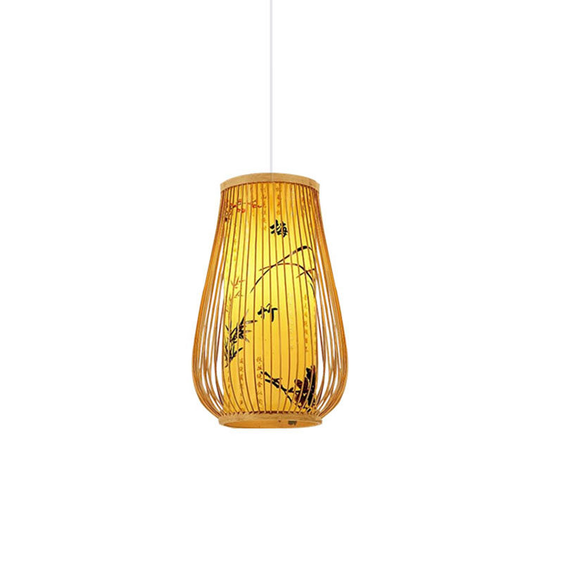 中国风竹编餐厅吊灯现代书房茶室民宿客栈火锅店包房日式竹艺灯笼