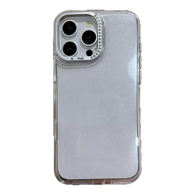 贝西欧适用苹果16promax超薄透明闪粉手机壳iPhone16pro简约17pro硬壳防摔镶钻17保护壳女神高级14华