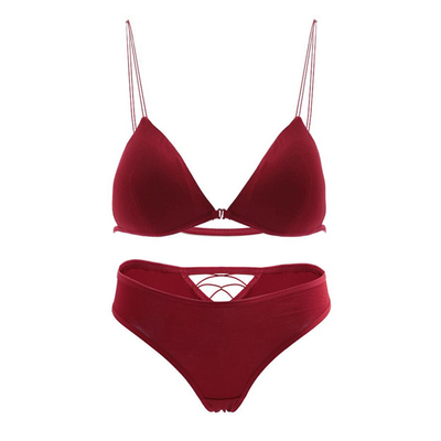 美背薄款前扣性感少女法式三角杯