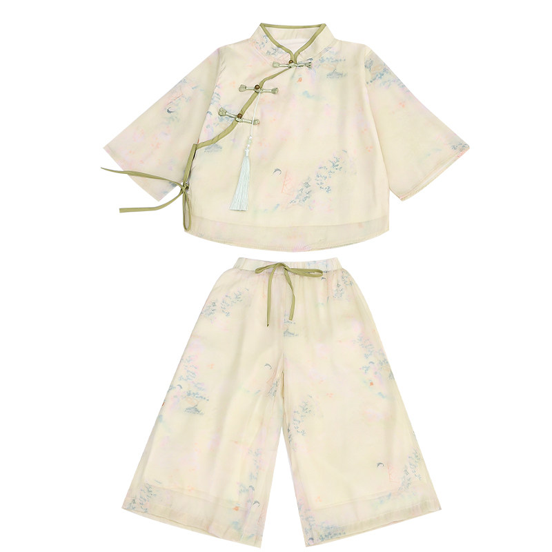 夏季国风新中式流苏汉服套装