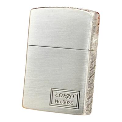佐罗镀银煤油打火机三面雕刻复古