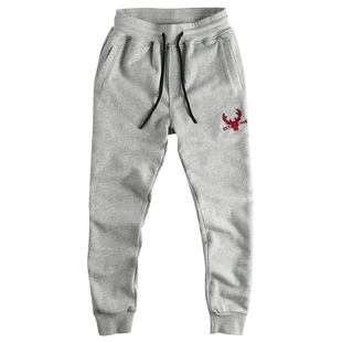 320G高克重毛圈棉水洗贴布刺绣美式休闲卫裤男四季百搭运动束脚裤