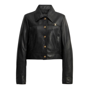 香港代购coach蔻驰新款女士皮衣外套HERITAGE C 正面搭扣紧身夹克