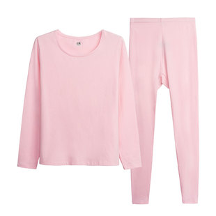 三枪内衣纯棉女士秋冬薄款莱卡棉男圆领弹力修身保暖套装秋衣秋裤