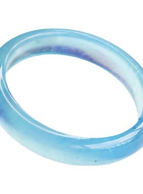 高档海蓝宝手镯魔鬼蓝色镯子天然蓝宝石精品冰种正品首饰贵气十足