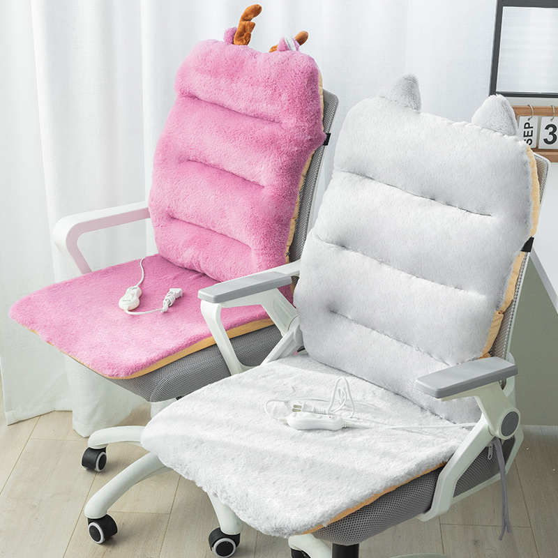 冬季加热坐垫办公室久坐学生宿舍椅子垫电脑椅座垫靠背一体厚屁垫