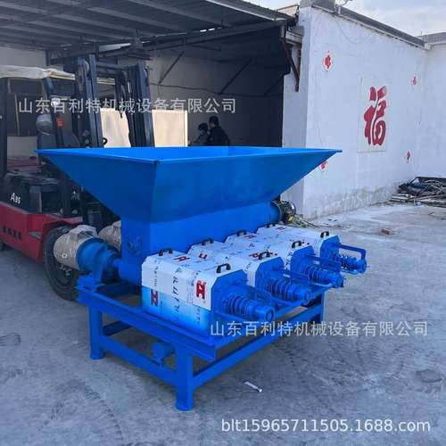 牛粪干湿分离机养殖场粪便脱水机四连体铲车上料款猪粪鸡粪脱水机