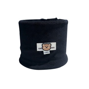 宝宝脖套儿童秋冬可爱小熊毛绒围脖防寒男女学生户外防风护颈围巾