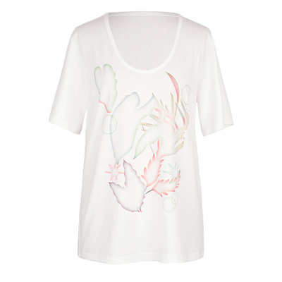 SEEKSIMPLE 200g雪花棉云朵触感|热带元素图案|宽松短袖T恤上衣