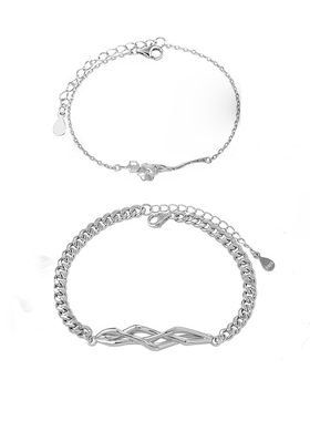 银情侣手链一对情侣款设计感