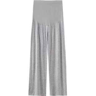 孕妇裤子春夏薄款时尚家居裤睡裤怀孕期大码阔腿托腹裤孕妈九分裤