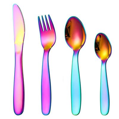 跨境304不锈钢儿童餐具套装 创意牛排刀叉子儿童吃饭勺刀叉勺套装