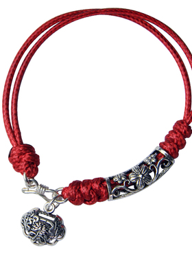 匠趣2022新年S925纯银编织红绳手链男女手绳复古闺蜜节日礼物