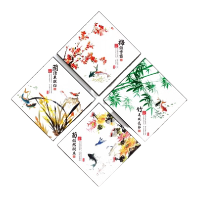 梅兰竹菊装饰画客厅沙发背景墙挂画新中式办公室书房茶室墙面壁画