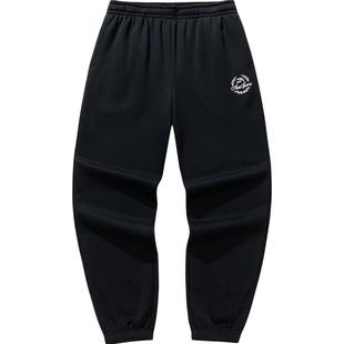 安踏美式休闲卫裤男士2025冬季新款宽松刺绣针织休闲长裤子运动裤