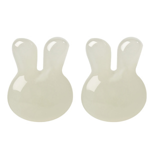 宫里上新和田玉耳钉女天然玉石兔子耳饰18k金耳环生日礼物送妈妈