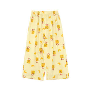 大耳象女童满印休闲裤2026春季新款宝儿小众潮流个性宽松长裤子